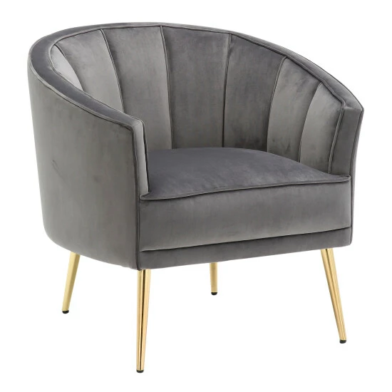 Flash Sale ⌛ Silver Orchid Randolf Velvet Accent Chair Grey ✨ - Image 5