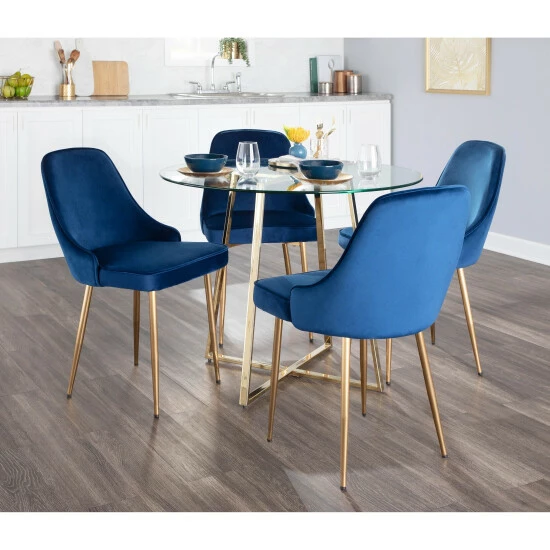 Best Pirce đ Silver Orchid Naldi Contemporary-Glam Velvet Dining Chair (Set Of 2) Black Velvet/gold âď¸