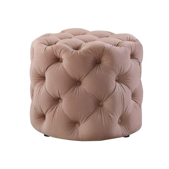 Best Pirce đ Silver Orchid Holm Velvet Or Linen Round Tufted Ottoman Cream White â - Image 8