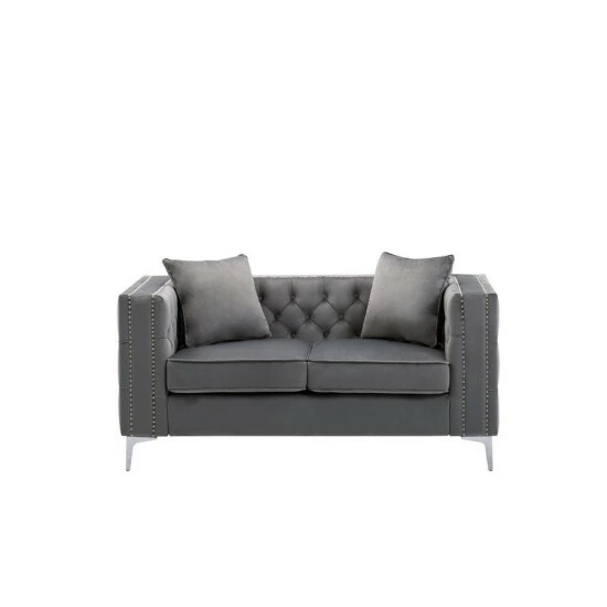 Best deal âď¸ Silver Orchid Winters Glam Button-tufted Velvet Loveseat Black đ 7 Best deal âď¸ Silver Orchid Winters Glam Button-tufted Velvet Loveseat Black đ - Image 5
