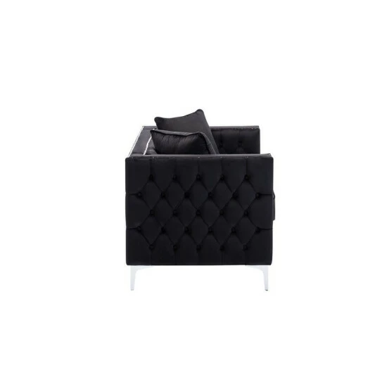 Best deal âď¸ Silver Orchid Winters Glam Button-tufted Velvet Loveseat Black đ 9 Best deal âď¸ Silver Orchid Winters Glam Button-tufted Velvet Loveseat Black đ - Image 7