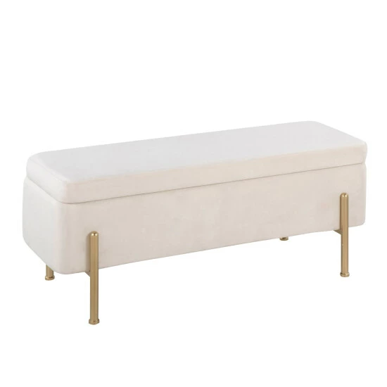 Flash Sale đ Silver Orchid Galotti Storage Bench Black Velvet/gold â - Image 2