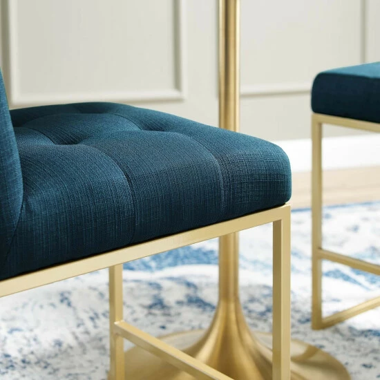 Top 10 ๐ Silver Orchid Brissac Gold Stainless Steel Upholstered Fabric Counter Stool White ๐ - Image 8