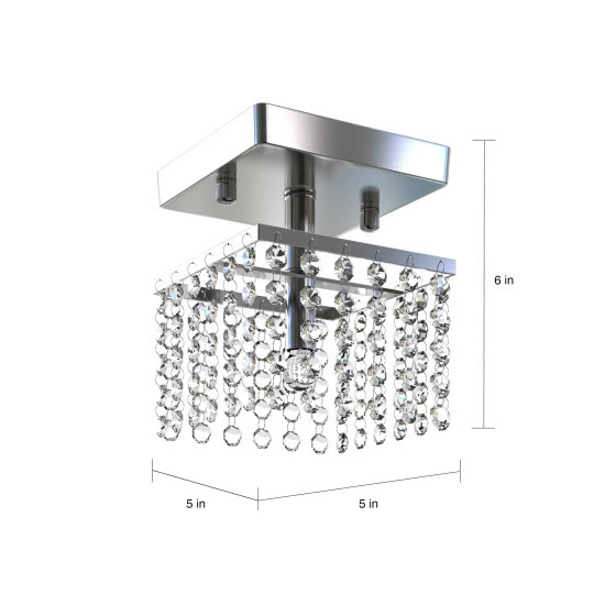 Discount โ๏ธ Silver Orchid Joyce Chrome 1-light Crystal Chandelier ๐งจ - Image 2