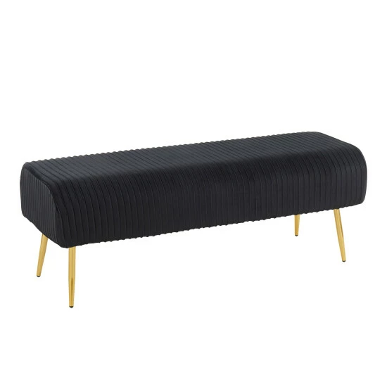 New đ Silver Orchid Corday Pleated Velvet Bench đ - Image 2
