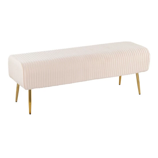 New đ Silver Orchid Corday Pleated Velvet Bench đ - Image 3