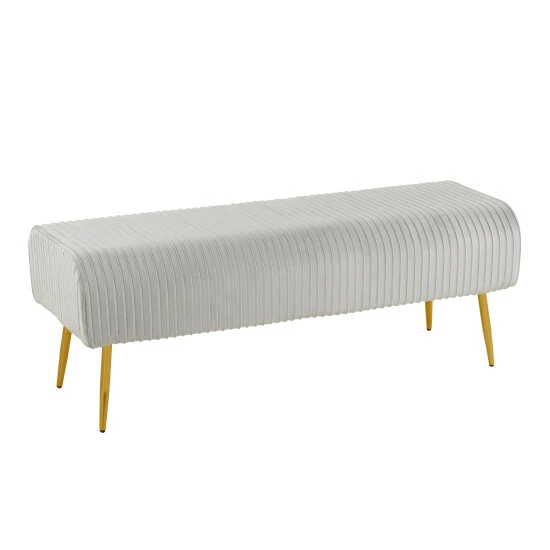 New đ Silver Orchid Corday Pleated Velvet Bench đ - Image 5