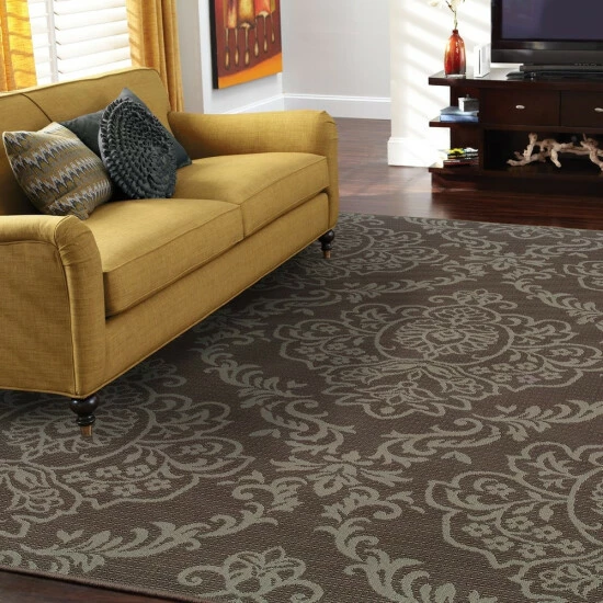 Deals ๐ฏ Silver Orchid Bletcher Floral Damask Indoor/Outdoor Area Rug Grey/blue ๐ - Image 2