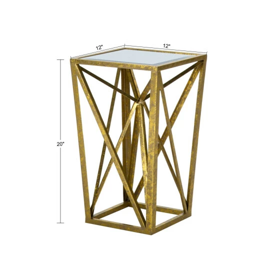 Hot Sale đ Silver Orchid Allison Gold Angular Modern Accent Table ⨠- Image 4