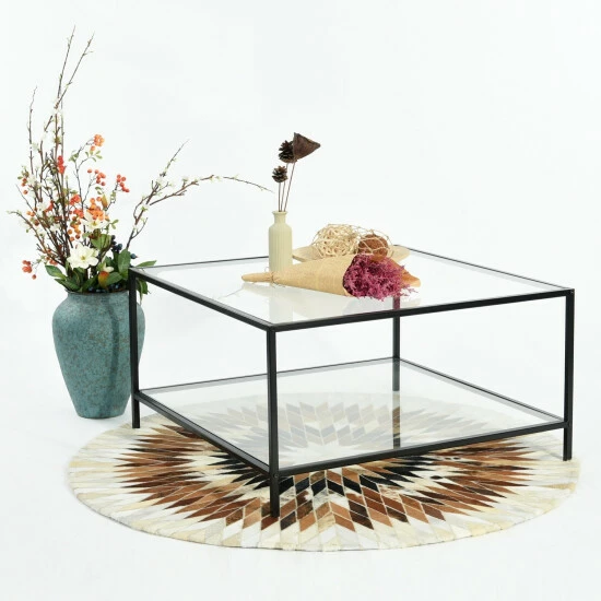 Cheapest đĽ Silver Orchid Caprice Square Glass Coffee Table đ - Image 2
