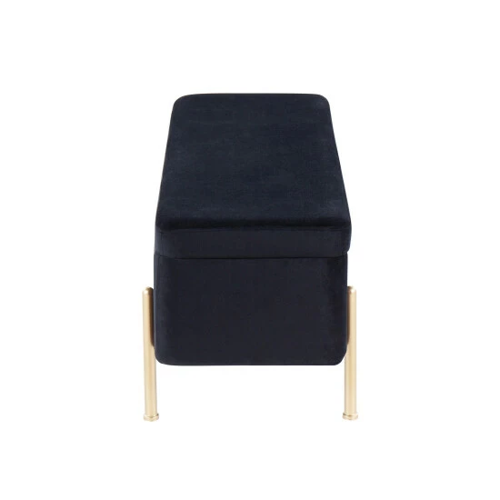 Flash Sale đ Silver Orchid Galotti Storage Bench Black Velvet/gold â - Image 8