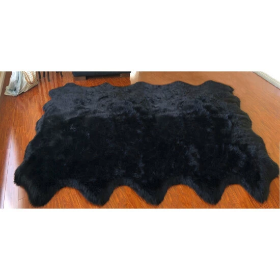 Best Sale ๐งจ Silver Orchid Nansen Luxurious Faux Sheepskin Pelt Shag Rug White W/black Tips ๐ - Image 2