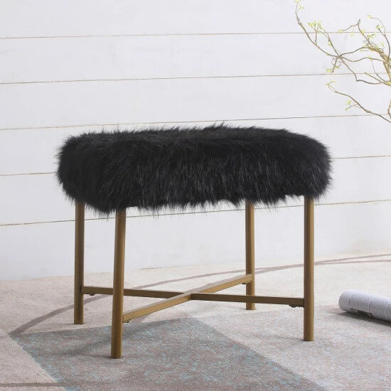 Best Pirce ๐ Silver Orchid Kelly Pink Faux Fur Square Ottoman ๐ 4 Best Pirce ๐ Silver Orchid Kelly Pink Faux Fur Square Ottoman ๐ - Image 2