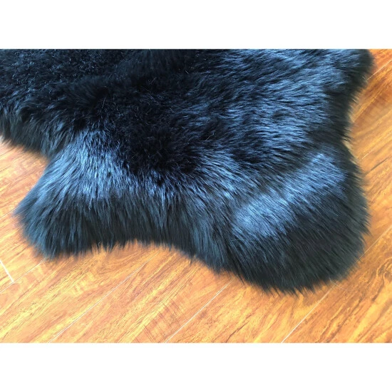 Best Sale ๐งจ Silver Orchid Nansen Luxurious Faux Sheepskin Pelt Shag Rug White W/black Tips ๐ - Image 3