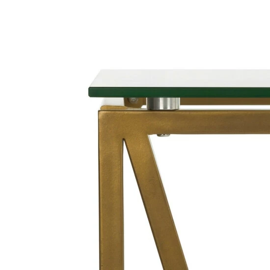 Outlet đ Silver Orchid Grant Gold Glass Top Desk đ - Image 8