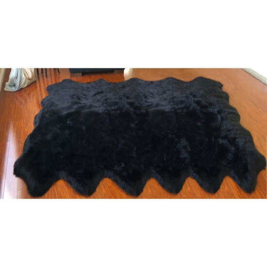 Best Sale ๐งจ Silver Orchid Nansen Luxurious Faux Sheepskin Pelt Shag Rug White W/black Tips ๐ - Image 5