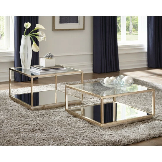 Coupon đ Silver Orchid Davidson Brass And Clear 2-piece Square Occasional Set đ 3 Coupon đ Silver Orchid Davidson Brass And Clear 2-piece Square Occasional Set đ