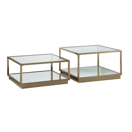 Coupon đ Silver Orchid Davidson Brass And Clear 2-piece Square Occasional Set đ 4 Coupon đ Silver Orchid Davidson Brass And Clear 2-piece Square Occasional Set đ - Image 2