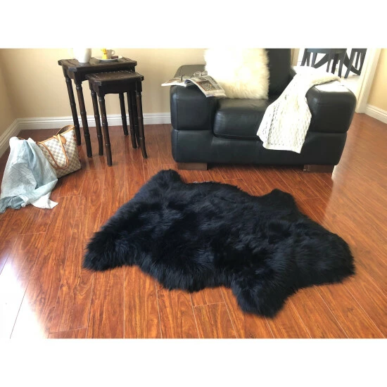 Best Sale ๐งจ Silver Orchid Nansen Luxurious Faux Sheepskin Pelt Shag Rug White W/black Tips ๐ - Image 6