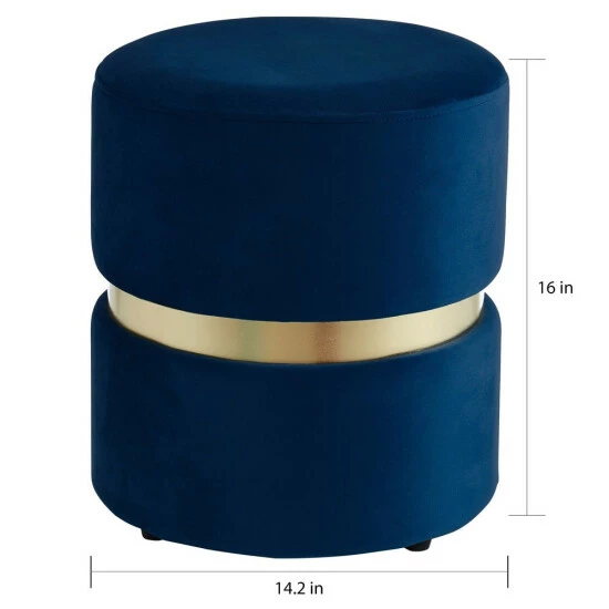 Hot Sale đ Silver Orchid Markus Round Modern Ottoman Blue â¤ď¸ - Image 6