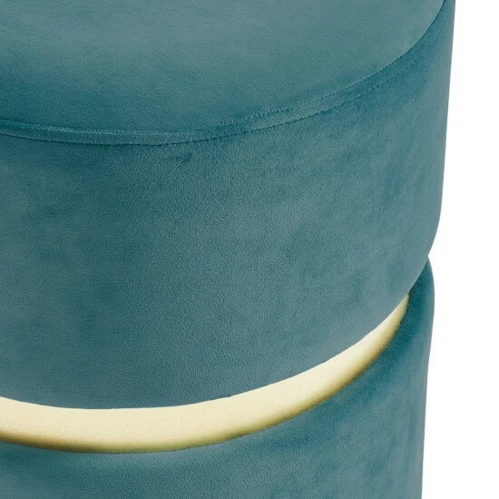 Hot Sale đ Silver Orchid Markus Round Modern Ottoman Blue â¤ď¸ - Image 7