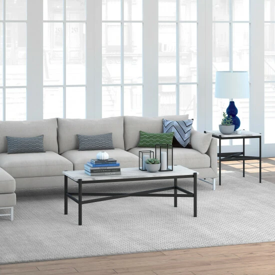 Coupon đ Silver Orchid Nestor Blackened Bronze Marble Coffee Table đ - Image 3