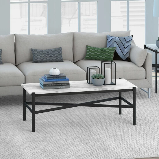 Coupon đ Silver Orchid Nestor Blackened Bronze Marble Coffee Table đ - Image 6