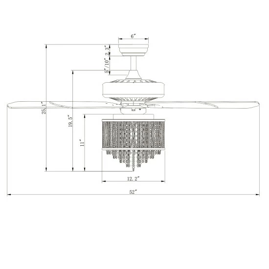 Cheap đ Silver Orchid Mason Brushed Brass 5-blade Lighted Ceiling Fan With Crystal Shade đ„° - Image 4