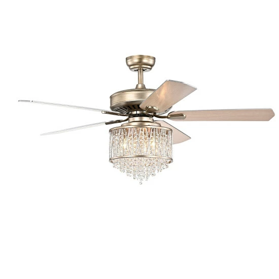 Cheap đ Silver Orchid Mason Brushed Brass 5-blade Lighted Ceiling Fan With Crystal Shade đ„° - Image 5