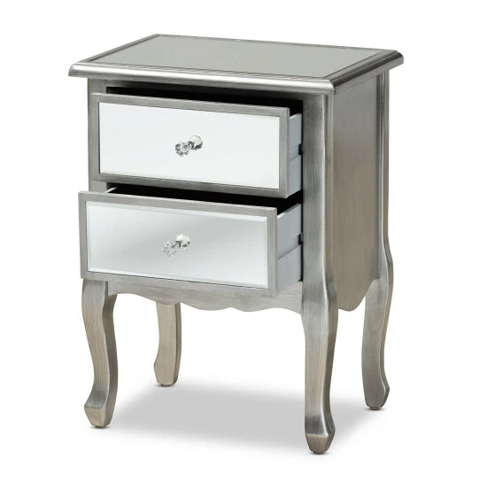 Best Pirce đ Silver Orchid Bruce Transitional Brushed Silver Nightstand â - Image 3