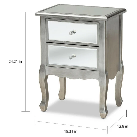 Best Pirce đ Silver Orchid Bruce Transitional Brushed Silver Nightstand â - Image 8