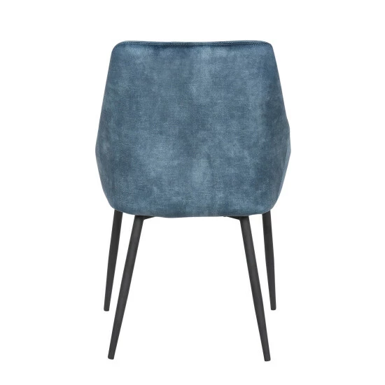 Discount đ Silver Orchid Alba Upholstered Dining Chair With Black Metal Finish - Set Of 2 Blue Corduroy âď¸ - Image 4
