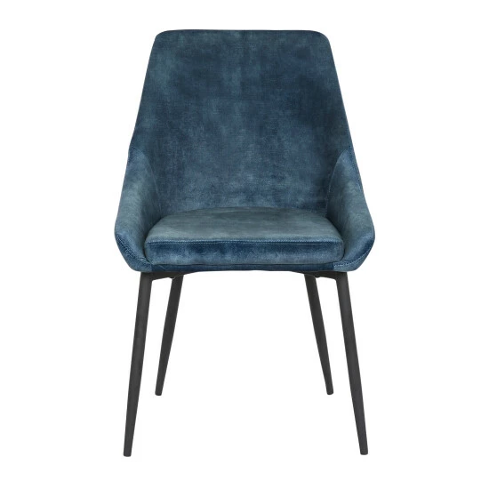 Discount đ Silver Orchid Alba Upholstered Dining Chair With Black Metal Finish - Set Of 2 Blue Corduroy âď¸ - Image 5