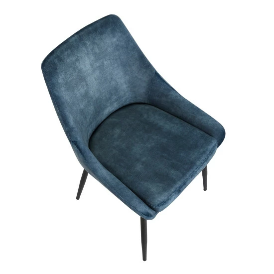 Discount đ Silver Orchid Alba Upholstered Dining Chair With Black Metal Finish - Set Of 2 Blue Corduroy âď¸ - Image 6